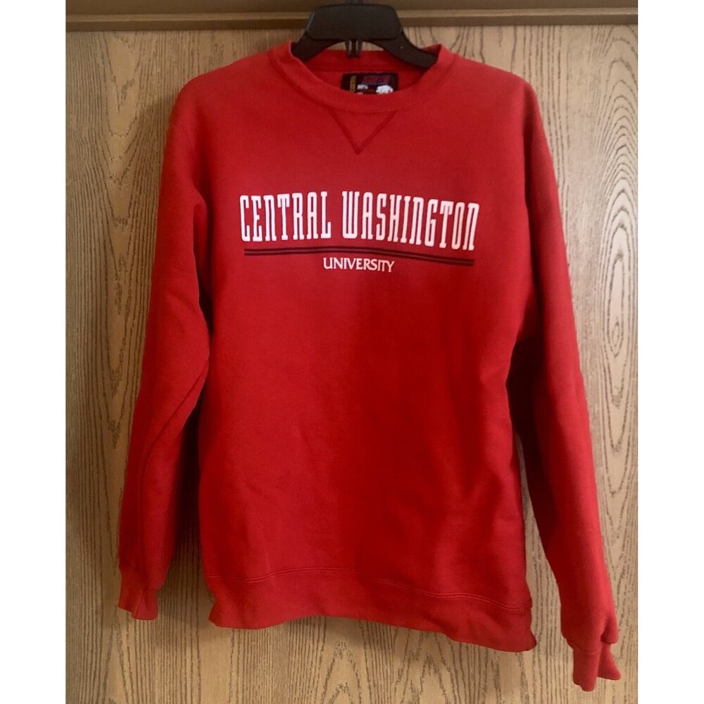 Soffe Central Washington University CWU Crewneck Sweatshirt Red Small